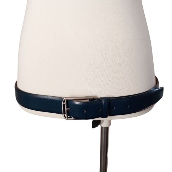 Boconi Leather Dress Belt Men's Size 36 Navy Blue Made In Nashville TN USA - Picture 8 of 15